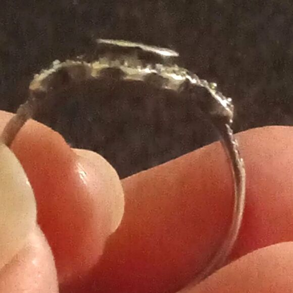 Vintage 925 Sterling Silver Heart Ring Size 6 1/2 black onyx - Picture 4 of 5